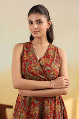 Rusty Bloom Handblock-Inspired Long Dress