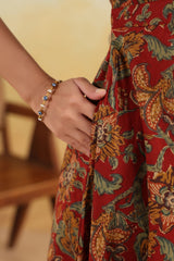 Rusty Bloom Handblock-Inspired Long Dress