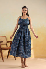Ajrakh-Inspired Printed Sleeveless Midi Dress