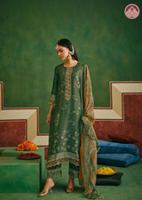 Berry Plum Classic Suit Set with Muslin Dupatta