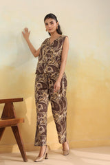 Brown Bloom Printed Co-Ord Set