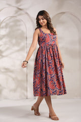 Rangriti Royale Paisley Flare Midi Dress