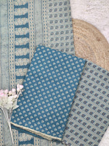 Meher Neel Pushp Ethnic Printed Unstitched Suit Set With Cotton Dupatta
