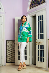 Nyra Ocean Bloom Cotton Short Kurti