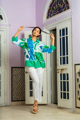 Nyra Ocean Bloom Cotton Short Kurti
