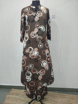 Espresso Brown Luxe A-Line Rayon Co-ord Set