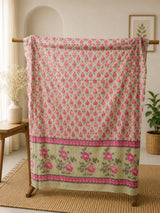 Zivara Pink Blossom Elegance Cotton Dupatta