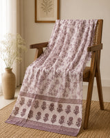 Ruhani Lavender Blossom Printed Cotton Dupatta