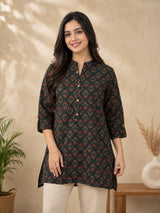 Kiyana Autumn Noir Cotton Short Kurti
