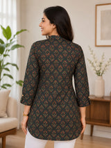 Kiyana Autumn Noir Cotton Short Kurti