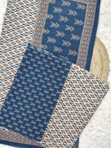 Anishika Indigo Heritage Cotton Suit Set With Cotton Dupatta