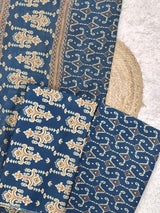 Vihana Indigo Grace Cotton Suit Set With Cotton Dupatta