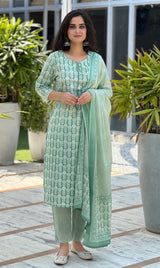 Falak Mint Blossom Suit Set