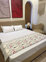 Meadow Dream White Reversible Handblock Printed Cotton Single Bed Jaipuri Razai