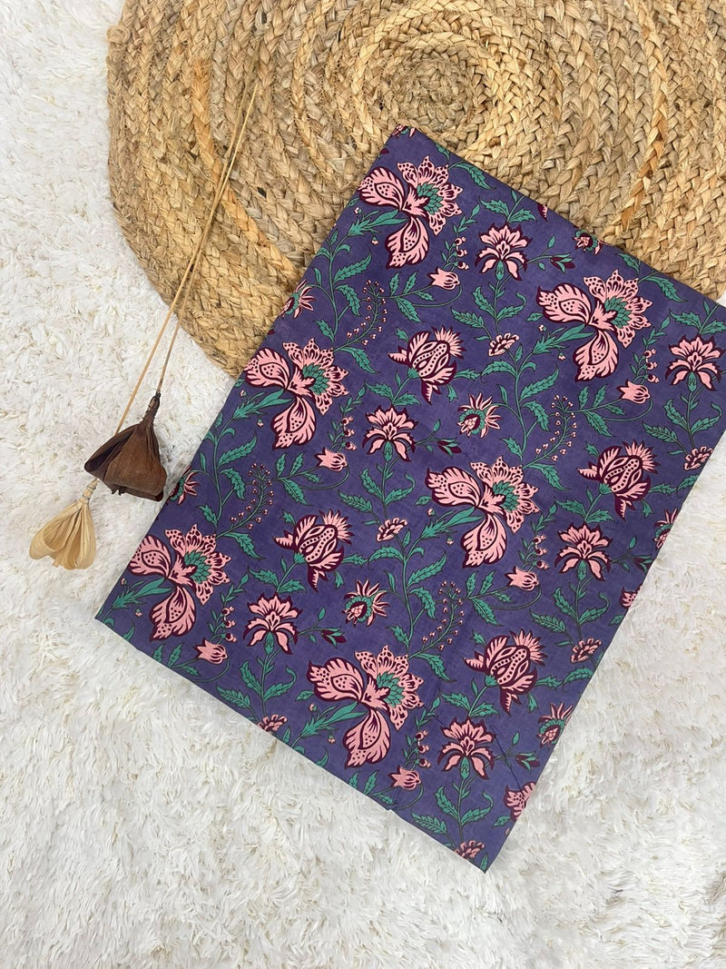 Marry purple jaal printed cotton fabric(WIDTH 42 INCHES)