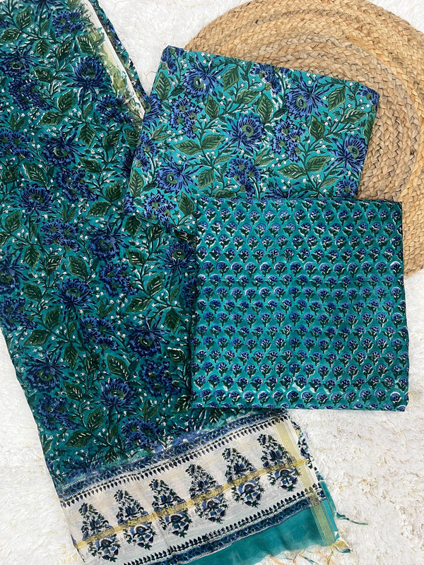 Meghna Chanderi Silk Unstitched Suit Set