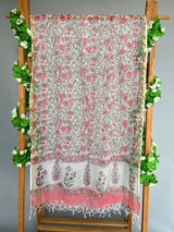Beatle pink handblock printed kota doria dupatta