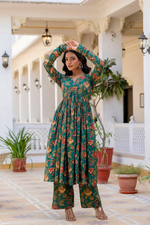 Bagh Kurta Pant Set with Full Sleeves  & Flared Design