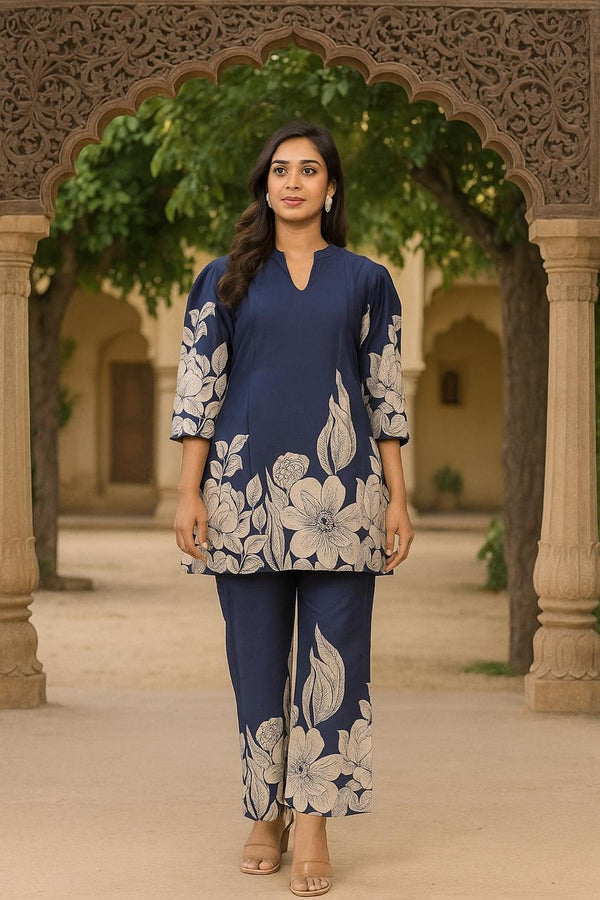Bold in Botanics Indigo Co-ord Set.