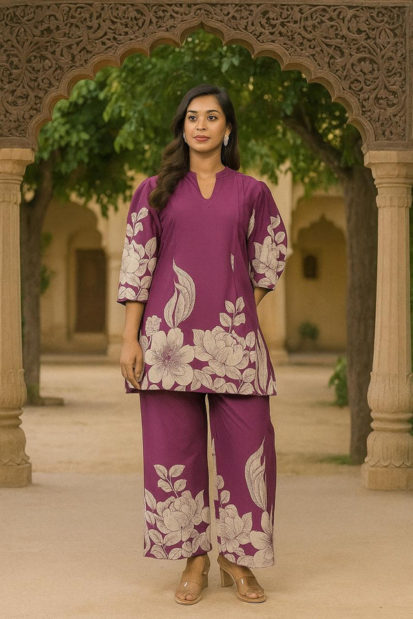 Bold in Botanics Mulberry Co-ord Set.