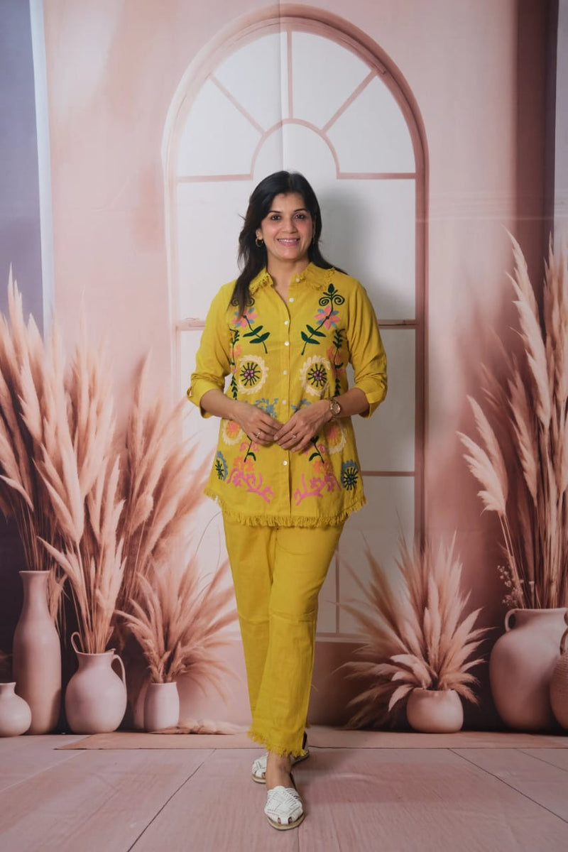 Bright Mustard Yellow Cotton Co-ord Set