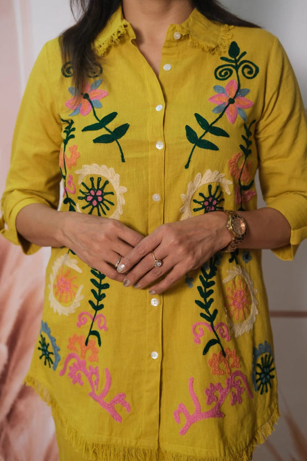 Bright Mustard Yellow Cotton Co-ord Set