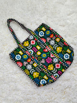 Phool large black quilted tote bag