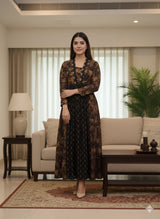 Riva Noir Heritage Printed Anarkali Kurti