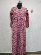 “Gulbahar Lilac Grace – Heritage Floral Kurti ”