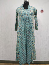 “Zehra Teal Garden – Elegant Empire Kurti ”