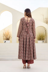 Nazakat Floral Anarkali Suit Set with Soft Chiffon Dupatta