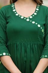Saba Green Cotton Nayra Cut Handwork Suit Set