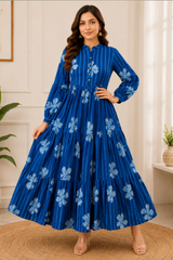 Zivah Royal Bloom Cotton Long Tiered Dress