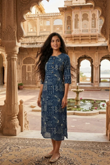 Neelanjana Indigo Print Graceful & Classic Kurti