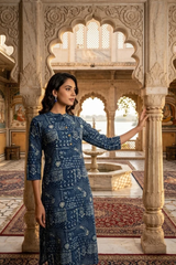 Neelanjana Indigo Print Graceful & Classic Kurti