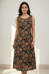 • Noorika Vintage Floral Indigo Kurti
