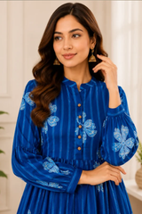 Zivah Royal Bloom Cotton Long Tiered Dress
