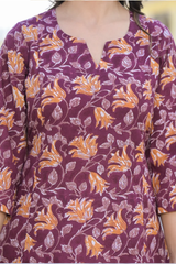 Urvashi Floral Handblock Printed A- Line Kurta
