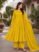 Aabira Blush Grace Mul Chanderi Suit Set with Mul Chanderi Dupatta