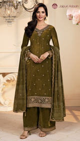 Twinkle purple embroidered velvet suit set with velvet dupatta
