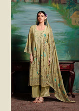 Noor-e-Lilac suit set with embroidered Dupatta