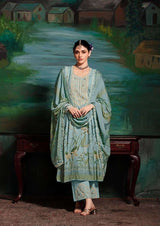 Noor-e-Lilac suit set with embroidered Dupatta