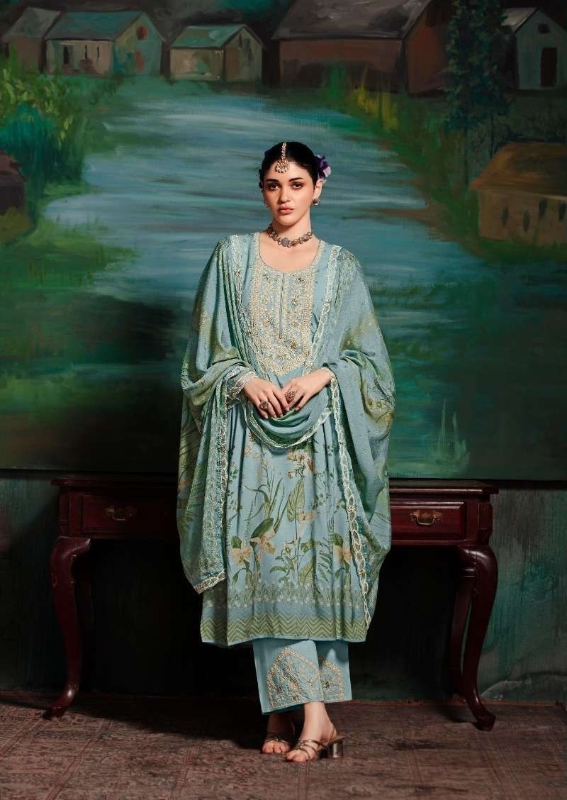 Noor-e-Lilac suit set with embroidered Dupatta