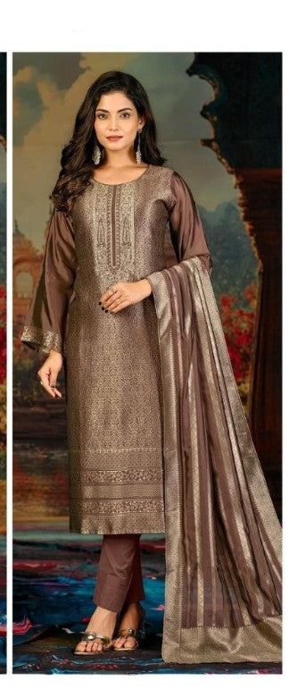 Noorani green banarsi suit set with dupatta