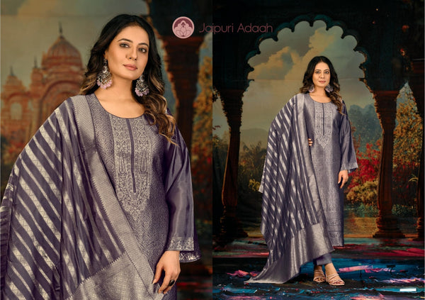 Noorani blue banarsi suit set with dupatta