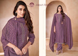 Nooran Orange Silk Suit Set With Dupatta