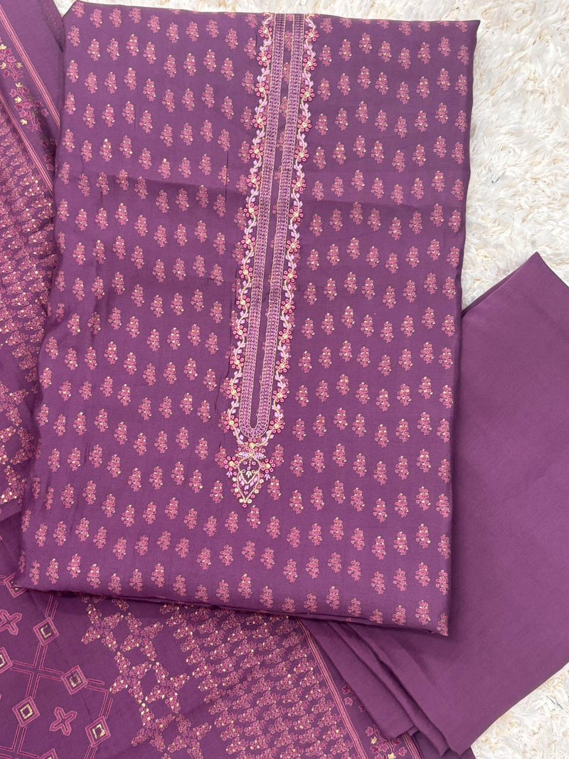 Nooran purple Silk suit set with dupatta