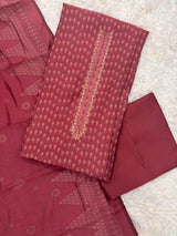 Nooran red Silk suit set with dupatta