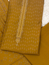 Nooran Yellow Silk Suit Set With Dupatta