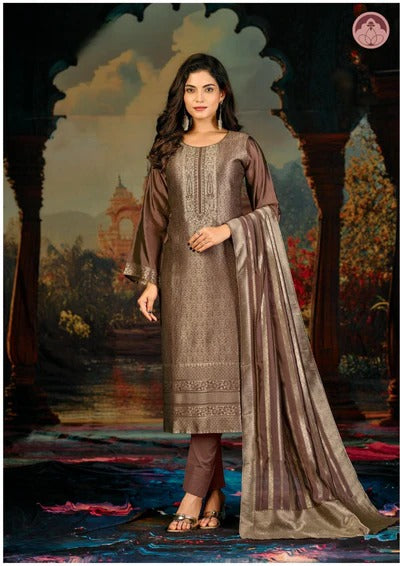 Noorani blue banarsi suit set with dupatta